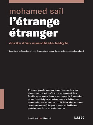 cover image of L'étrange étranger